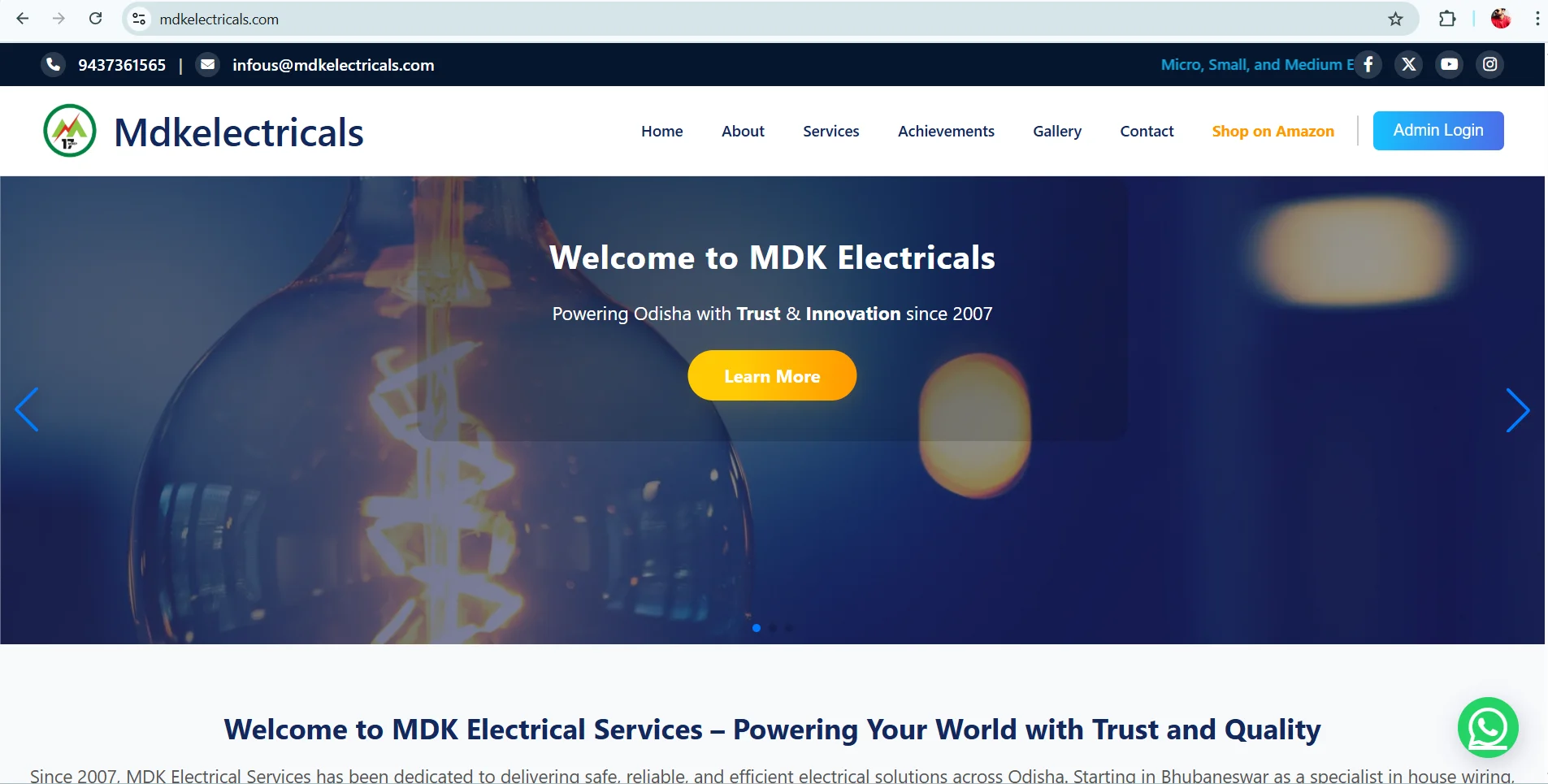 Electrical website design